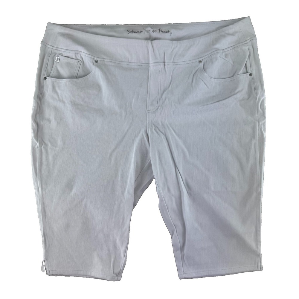 Belle by Kim Gravel Flexibell Pedal Pusher Pants 32W White